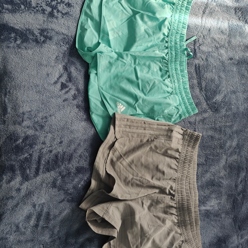 Adidas Teal and Gray Athletic Shorts